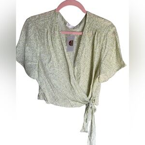 Lush Pastel Green Floral Blouse